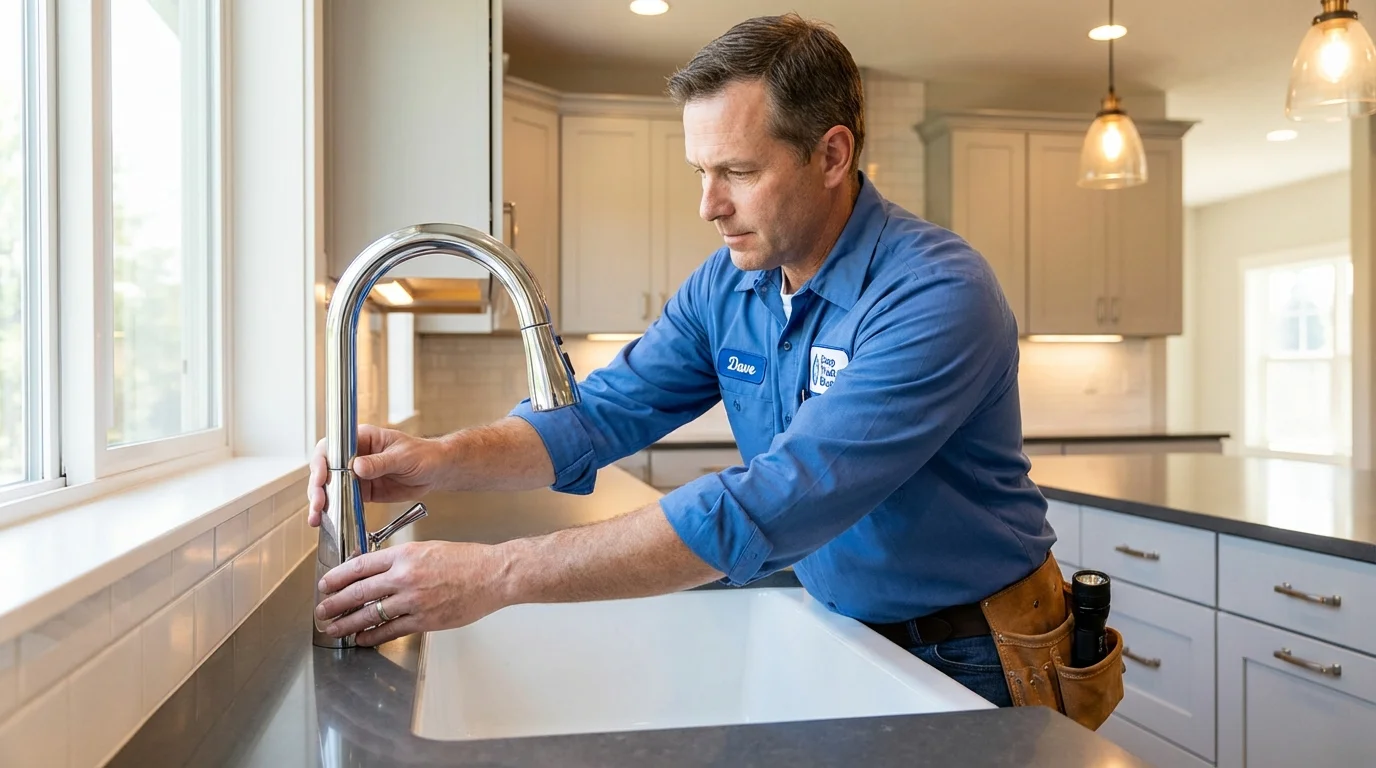 Kitchen faucet installation by Johns Plumbing LLC in Emporium