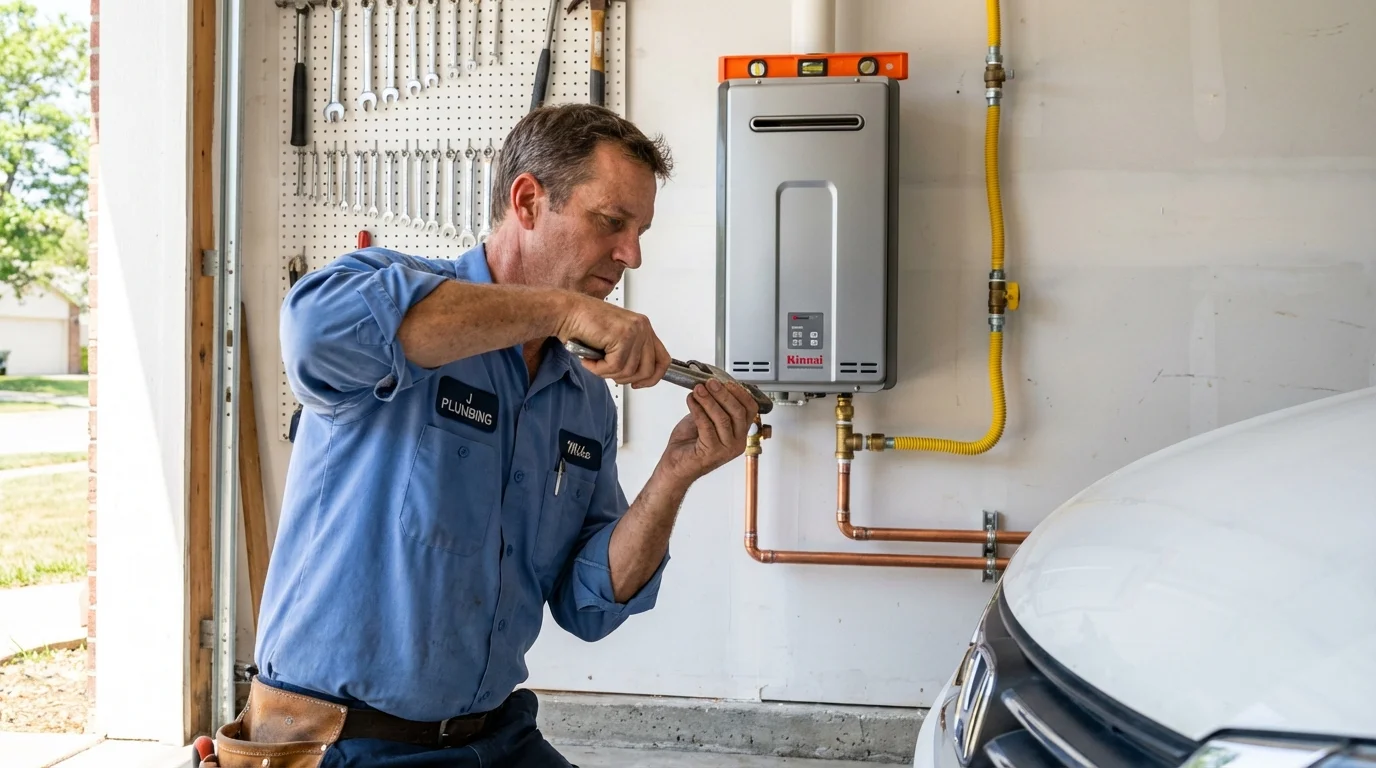 Tankless water heater installation by a Johns Plumbing LLC plumber in Emporium